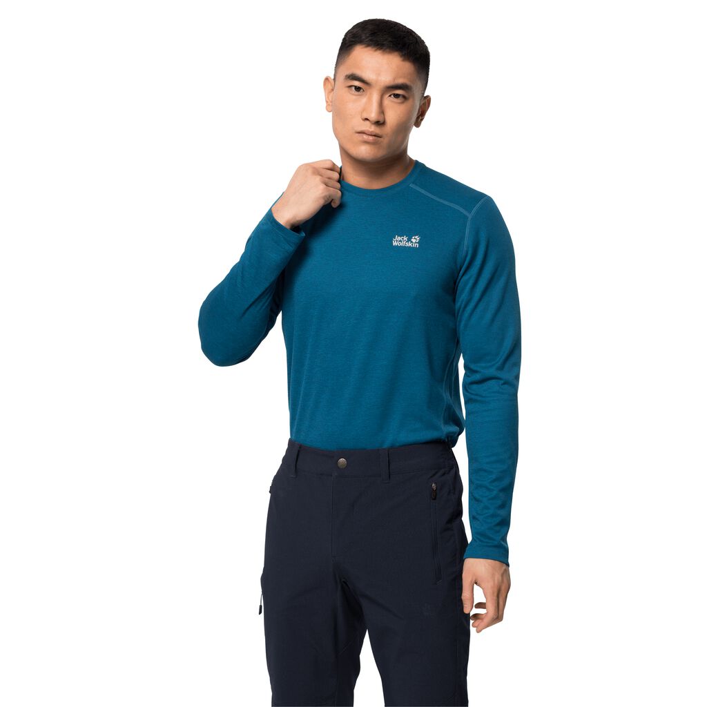 Jack Wolfskin SKY RANGE LONGSLEEVE Férfi Funkcionális Felsők Sötét Kék - APZDCH-837